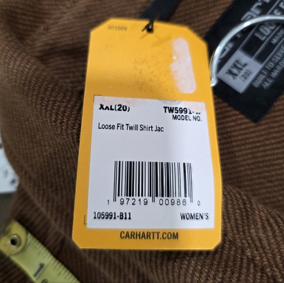 NWT Carhartt Women's Loose Fit Twill Shirt Brown Size XXL - Picture 6 of 6